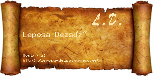 Leposa Dezső névjegykártya